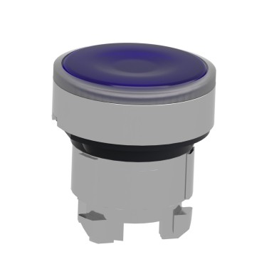 ZB4BA68 - Head for illuminated push button, Harmony XB4, metal, blue flush, 22mm, universal LED, for insertion legend - Schneider Electric - Head for illuminated push button, Harmony XB4, metal, blue flush, 22mm, universal LED, for insertion legend - Schneider Electric - 5