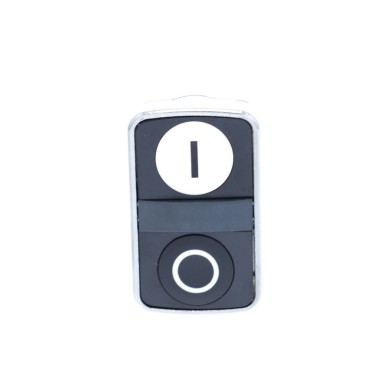 ZB4BA7121 - Double-headed push button head, Harmony XB4, metal, 22mm, 1 white flush marked I + 1 black flush marked O - Schneider Electric - Double-headed push button head, Harmony XB4, metal, 22mm, 1 white flush marked I + 1 black flush marked O - Schneider Electric - 2