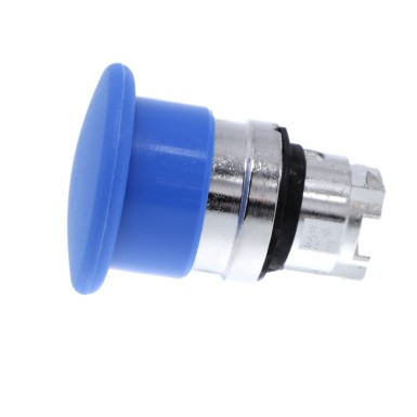 ZB4BC6 - Head for non illuminated pushbutton, Harmony XB4, mushroom 40mm, metal, blue, 22mm, spring return - Schneider Electric - Head for non illuminated pushbutton, Harmony XB4, mushroom 40mm, metal, blue, 22mm, spring return - Schneider Electric - 1