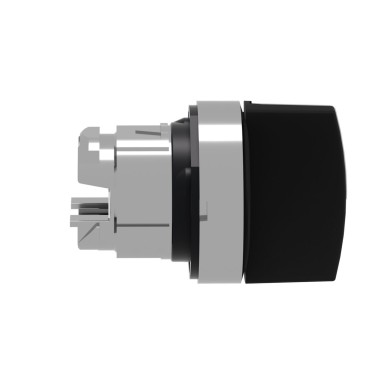 ZB4BD7 - Selector switch head, Harmony XB4, metal, black, 22mm, 3 positions, spring return from left to center - Schneider Electric - Selector switch head, Harmony XB4, metal, black, 22mm, 3 positions, spring return from left to center - Schneider Electric - 1