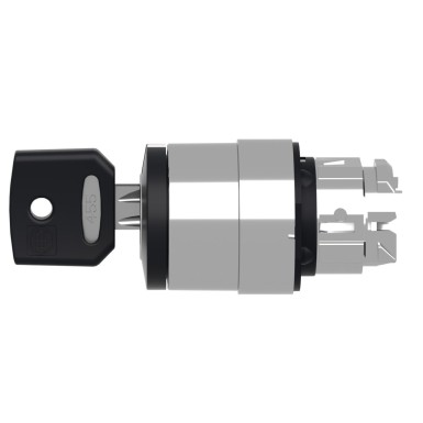 ZB4BG08 - Harmony XB4, Key switch selector head, metal, black, Ш22, key 455, 3 positions, spring return from right to center, key withdrawal left - Schneider Electric - Harmony XB4, Key switch selector head, metal, black, Ш22, key 455, 3 positions, spring return from right to center, key withdrawal left - Schneider Electric - 6