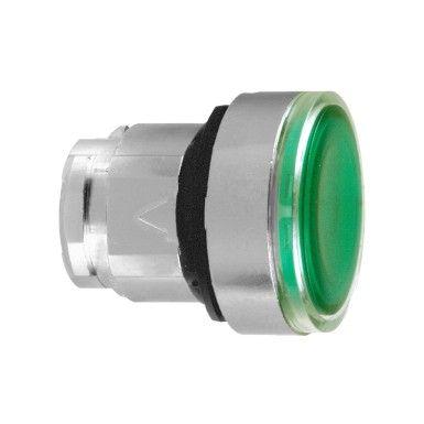 ZB4BH033 - Head for illuminated push button, Harmony XB4, metal, green flush, 22mm, universal LED, push-push, unmarked - Schneider Electric - Head for illuminated push button, Harmony XB4, metal, green flush, 22mm, universal LED, push-push, unmarked - Schneider Electric - 0