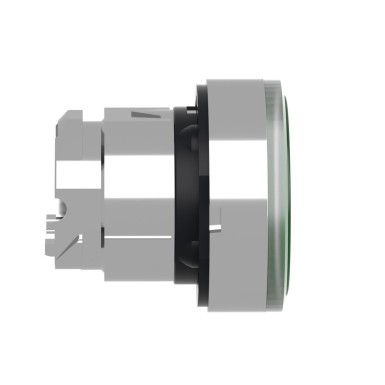 ZB4BH033 - Head for illuminated push button, Harmony XB4, metal, green flush, 22mm, universal LED, push-push, unmarked - Schneider Electric - Head for illuminated push button, Harmony XB4, metal, green flush, 22mm, universal LED, push-push, unmarked - Schneider Electric - 1