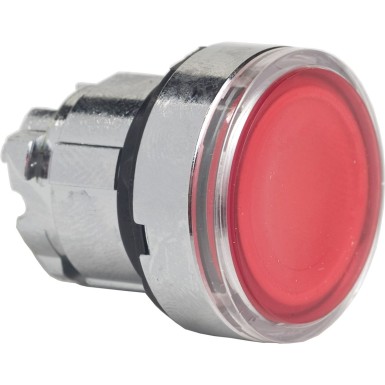 ZB4BH043 - Head for illuminated push button, Harmony XB4, metal, red flush, 22mm, universal LED, push-push, unmarked - Schneider Electric - Head for illuminated push button, Harmony XB4, metal, red flush, 22mm, universal LED, push-push, unmarked - Schneider Electric - 0