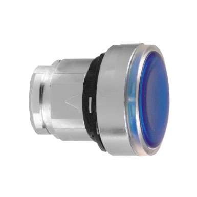 ZB4BH063 - Head for illuminated push button, Harmony XB4, metal, blue flush, 22mm, universal LED, push-push, unmarked - Schneider Electric - Head for illuminated push button, Harmony XB4, metal, blue flush, 22mm, universal LED, push-push, unmarked - Schneider Electric - 0