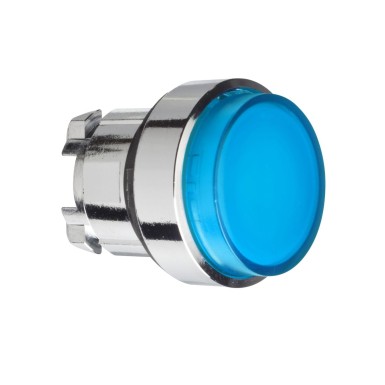 ZB4BH63 - Head for illuminated push button, Harmony XB4, blue projecting pushbutton ?22 mm push integral LED - Schneider Electric - Head for illuminated push button, Harmony XB4, blue projecting pushbutton ?22 mm push integral LED - Schneider Electric - 0