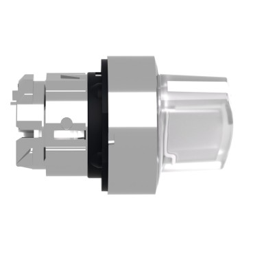 ZB4BK1213 - Head for illuminated selector switch, Harmony XB4, metal, white handle, 22mm, universal LED, 2 positions, stay put - Schneider Electric - Head for illuminated selector switch, Harmony XB4, metal, white handle, 22mm, universal LED, 2 positions, stay put - Schneider Electric - 6