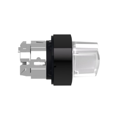 ZB4BK12137 - Head for illuminated selector switch, Harmony XB4, universal LED, black metal, white handle, 22mm, 2 positions, stay put - Schneider Electric - Head for illuminated selector switch, Harmony XB4, universal LED, black metal, white handle, 22mm, 2 positions, stay put - Schneider Electric - 4