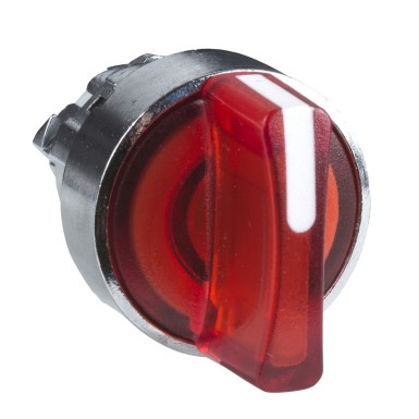 ZB4BK1243 - Head for illuminated selector switch, Harmony XB4, metal, red handle, 22mm, universal LED, 2 positions, stay put - Schneider Electric - Head for illuminated selector switch, Harmony XB4, metal, red handle, 22mm, universal LED, 2 positions, stay put - Schneider Electric - 0