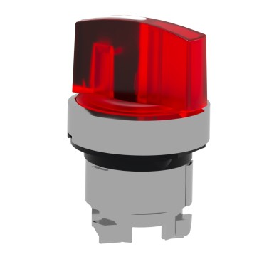 ZB4BK1243 - Head for illuminated selector switch, Harmony XB4, metal, red handle, 22mm, universal LED, 2 positions, stay put - Schneider Electric - Head for illuminated selector switch, Harmony XB4, metal, red handle, 22mm, universal LED, 2 positions, stay put - Schneider Electric - 5