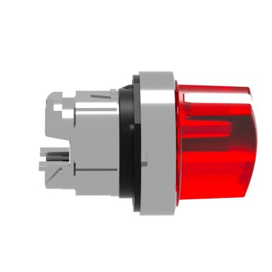 ZB4BK1243 - Head for illuminated selector switch, Harmony XB4, metal, red handle, 22mm, universal LED, 2 positions, stay put - Schneider Electric - Head for illuminated selector switch, Harmony XB4, metal, red handle, 22mm, universal LED, 2 positions, stay put - Schneider Electric - 2