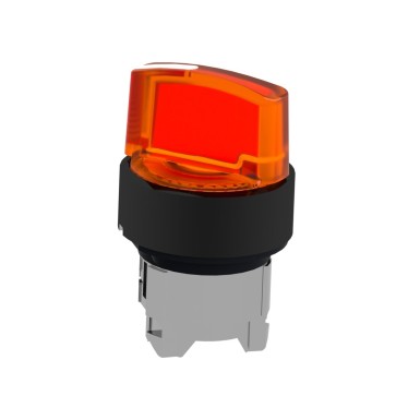 ZB4BK12537 - Head for illuminated selector switch, Harmony XB4, universal LED, black metal, orange handle, 22mm, 2 positions, stay put - Schneider Electric - Head for illuminated selector switch, Harmony XB4, universal LED, black metal, orange handle, 22mm, 2 positions, stay put - Schneider Electric - 2