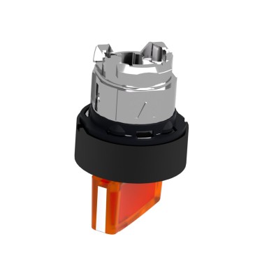 ZB4BK12537 - Head for illuminated selector switch, Harmony XB4, universal LED, black metal, orange handle, 22mm, 2 positions, stay put - Schneider Electric - Head for illuminated selector switch, Harmony XB4, universal LED, black metal, orange handle, 22mm, 2 positions, stay put - Schneider Electric - 4