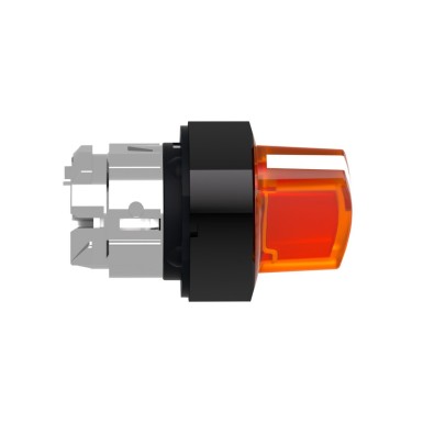 ZB4BK12537 - Head for illuminated selector switch, Harmony XB4, universal LED, black metal, orange handle, 22mm, 2 positions, stay put - Schneider Electric - Head for illuminated selector switch, Harmony XB4, universal LED, black metal, orange handle, 22mm, 2 positions, stay put - Schneider Electric - 6