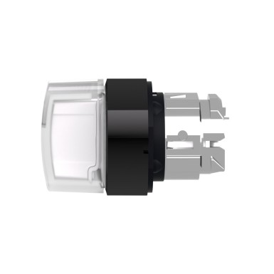 ZB4BK13137 - Head for illuminated selector switch, Harmony XB4, metal, white handle, 22mm, universal LED, 3 positions, stay put - Schneider Electric - Head for illuminated selector switch, Harmony XB4, metal, white handle, 22mm, universal LED, 3 positions, stay put - Schneider Electric - 3