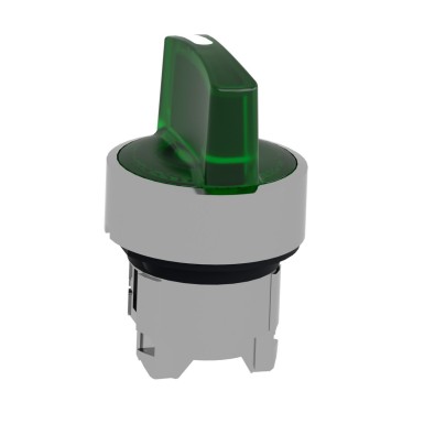 ZB4BK1333 - Head for illuminated selector switch, Harmony XB4, metal, green handle, 22mm, universal LED, 3 positions, stay put - Schneider Electric - Head for illuminated selector switch, Harmony XB4, metal, green handle, 22mm, universal LED, 3 positions, stay put - Schneider Electric - 3