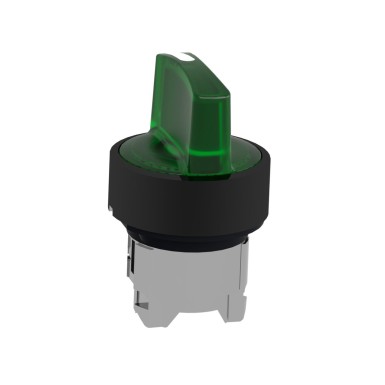 ZB4BK13337 - Head for illuminated selector switch, Harmony XB4, universal LED, black metal, green handle, 22mm, 3 positions, stay put - Schneider Electric - Head for illuminated selector switch, Harmony XB4, universal LED, black metal, green handle, 22mm, 3 positions, stay put - Schneider Electric - 6