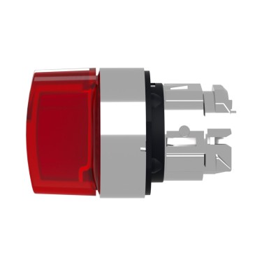 ZB4BK1343 - Head for illuminated selector switch, Harmony XB4, chromium metal, red handle, 22mm, universal LED, 3 positions, stay put - Schneider Electric - Head for illuminated selector switch, Harmony XB4, chromium metal, red handle, 22mm, universal LED, 3 positions, stay put - Schneider Electric - 1