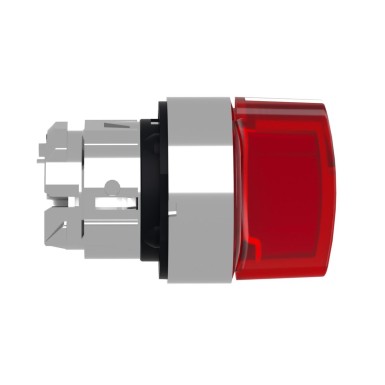 ZB4BK1343 - Head for illuminated selector switch, Harmony XB4, chromium metal, red handle, 22mm, universal LED, 3 positions, stay put - Schneider Electric - Head for illuminated selector switch, Harmony XB4, chromium metal, red handle, 22mm, universal LED, 3 positions, stay put - Schneider Electric - 3