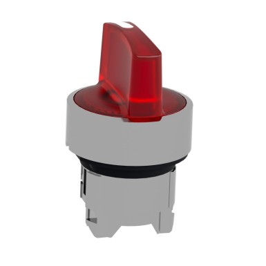 ZB4BK1343 - Head for illuminated selector switch, Harmony XB4, chromium metal, red handle, 22mm, universal LED, 3 positions, stay put - Schneider Electric - Head for illuminated selector switch, Harmony XB4, chromium metal, red handle, 22mm, universal LED, 3 positions, stay put - Schneider Electric - 4