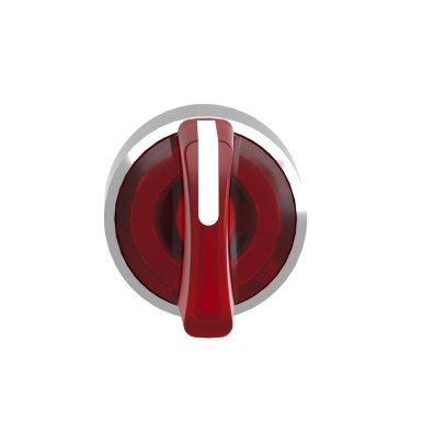 ZB4BK1343 - Head for illuminated selector switch, Harmony XB4, chromium metal, red handle, 22mm, universal LED, 3 positions, stay put - Schneider Electric - Head for illuminated selector switch, Harmony XB4, chromium metal, red handle, 22mm, universal LED, 3 positions, stay put - Schneider Electric - 6