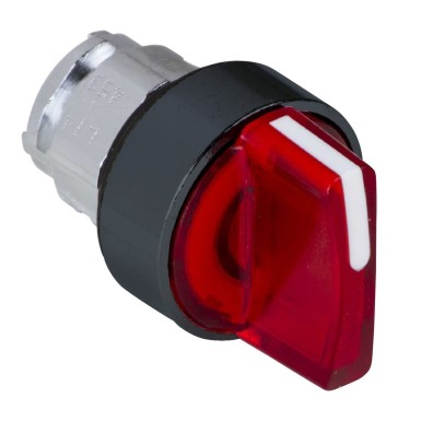 ZB4BK13437 - Head for illuminated selector switch, Harmony XB4, metal, red handle, 22mm, universal LED, 3 positions, stay put - Schneider Electric - Head for illuminated selector switch, Harmony XB4, metal, red handle, 22mm, universal LED, 3 positions, stay put - Schneider Electric - 0