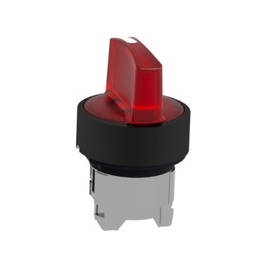 ZB4BK13437 - Head for illuminated selector switch, Harmony XB4, metal, red handle, 22mm, universal LED, 3 positions, stay put - Schneider Electric - Head for illuminated selector switch, Harmony XB4, metal, red handle, 22mm, universal LED, 3 positions, stay put - Schneider Electric - 5