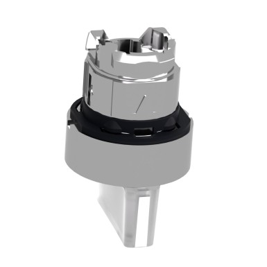 ZB4BK1713 - Head for illuminated selector switch, Harmony XB4, chromium metal, white handle, 22mm, universal LED, 3 positions, - Schneider Electric - Head for illuminated selector switch, Harmony XB4, chromium metal, white handle, 22mm, universal LED, 3 positions, - Schneider Electric - 5