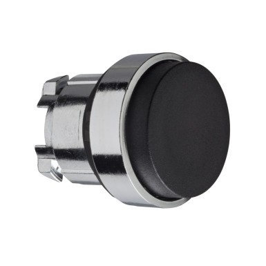 ZB4BL2 - Push button head, Harmony XB4, metal, projecting, black, 22mm, spring return, unmarked - Schneider Electric - Push button head, Harmony XB4, metal, projecting, black, 22mm, spring return, unmarked - Schneider Electric - 0