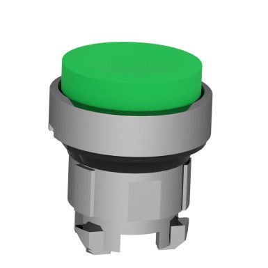 ZB4BL3 - Push button head, Harmony XB4, metal, projecting, green, 22mm, spring return, unmarked - Schneider Electric - Push button head, Harmony XB4, metal, projecting, green, 22mm, spring return, unmarked - Schneider Electric - 1