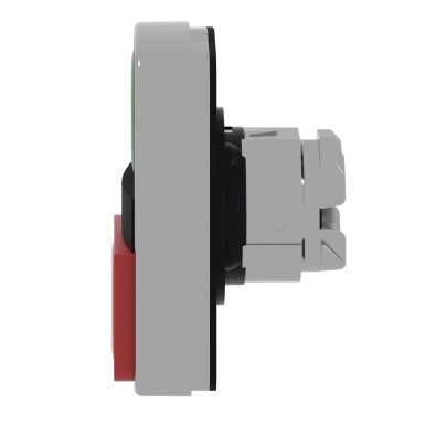 ZB4BL7340 - Double-headed push button head, Harmony XB4, metal, 22mm, 1 green flush unmarked+1 red projecting unmarked - Schneider Electric - Double-headed push button head, Harmony XB4, metal, 22mm, 1 green flush unmarked+1 red projecting unmarked - Schneider Electric - 1