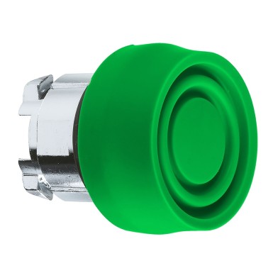 ZB4BP3S - Push button head, Harmony XB4, metal, flush, green, 22mm, spring return, coloured boot, unmarked - Schneider Electric - Push button head, Harmony XB4, metal, flush, green, 22mm, spring return, coloured boot, unmarked - Schneider Electric - 0