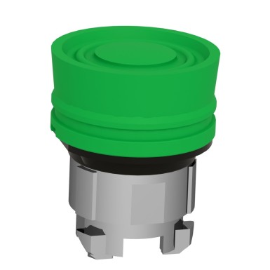 ZB4BP3S - Push button head, Harmony XB4, metal, flush, green, 22mm, spring return, coloured boot, unmarked - Schneider Electric - Push button head, Harmony XB4, metal, flush, green, 22mm, spring return, coloured boot, unmarked - Schneider Electric - 5