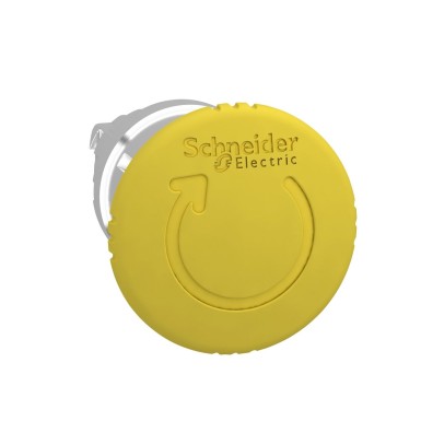 ZB4BS55 - Mushroom push button head 40mm, armony XB4, metal, yellow, 22mm, latching turn realease - Schneider Electric - Mushroom push button head 40mm, armony XB4, metal, yellow, 22mm, latching turn realease - Schneider Electric - 0