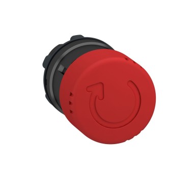 ZB4BS8347 - Emergency stop head, Harmony XB4, switching off, black metal, red mushroom 30mm, 22mm, trigger latching turn to release - Schneider Electric - Emergency stop head, Harmony XB4, switching off, black metal, red mushroom 30mm, 22mm, trigger latching turn to release - Schneider Electric - 0