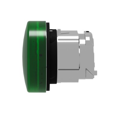 ZB4BV033E - Head for pilot light, Harmony XB4, green ?22 mm with plain lens integral LED - Schneider Electric - Head for pilot light, Harmony XB4, green ?22 mm with plain lens integral LED - Schneider Electric - 1