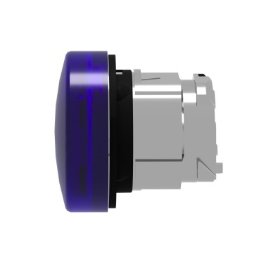 ZB4BV063S - Head for pilot light, Harmony XB4, blue ?22 mm with grooved lens integral LED - Schneider Electric - Head for pilot light, Harmony XB4, blue ?22 mm with grooved lens integral LED - Schneider Electric - 4