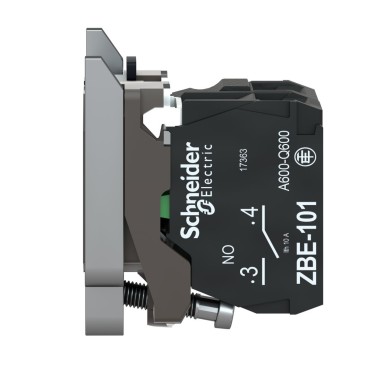 ZB4BW061 - Harmony XB4, Light block with body/fixing collar, metal, for BA9s bulb, <= 250 V, 1 NO - Schneider Electric - Harmony XB4, Light block with body/fixing collar, metal, for BA9s bulb, <= 250 V, 1 NO - Schneider Electric - 4