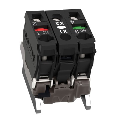 ZB4BW065 - Harmony XB4, Light block with body/fixing collar, metal, for BA9s bulb, <= 250 V, 1 NO + 1 NC - Schneider Electric - Harmony XB4, Light block with body/fixing collar, metal, for BA9s bulb, <= 250 V, 1 NO + 1 NC - Schneider Electric - 4