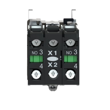 ZB4BW0B33 - Harmony XB4, Light block with body/fixing collar, metal, green, integral LED, 24 V AC/DC, 2 NO - Schneider Electric - Harmony XB4, Light block with body/fixing collar, metal, green, integral LED, 24 V AC/DC, 2 NO - Schneider Electric - 6