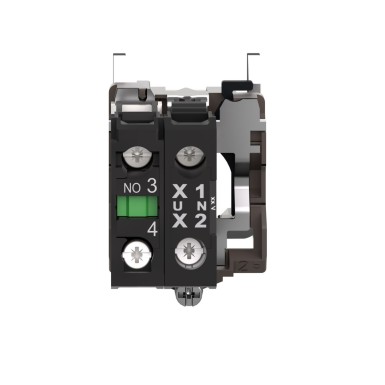 ZB4BW0G11 - Complete body/contact assembly and light block, Harmony XB4, metal, universal LED, body/fixing collar, 1NO, 110...120V AC - Schneider Electric - Complete body/contact assembly and light block, Harmony XB4, metal, universal LED, body/fixing collar, 1NO, 110...120V AC - Schneider Electric - 1