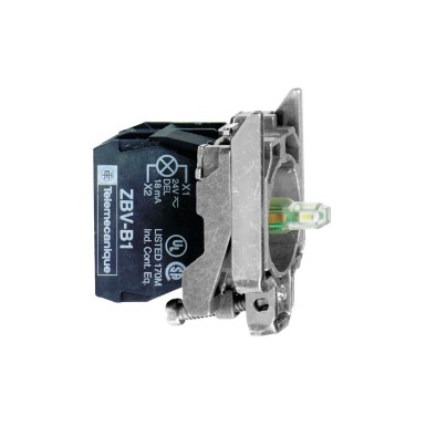 ZB4BW0G15 - Complete body/contact assembly and light block, Harmony XB4, metal, universal LED, body/fixing collar, 1NO + 1NC, 110...120V AC - Schneider Electric - Complete body/contact assembly and light block, Harmony XB4, metal, universal LED, body/fixing collar, 1NO + 1NC, 110...120V AC - Schneider Electric - 0