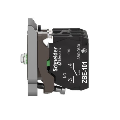 ZB4BW0G15 - Complete body/contact assembly and light block, Harmony XB4, metal, universal LED, body/fixing collar, 1NO + 1NC, 110...120V AC - Schneider Electric - Complete body/contact assembly and light block, Harmony XB4, metal, universal LED, body/fixing collar, 1NO + 1NC, 110...120V AC - Schneider Electric - 3