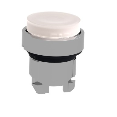 ZB4BW113 - Head for illuminated push button, Harmony XB4, metal, white projecting, 22mm, universal LED, spring return, plain lens - Schneider Electric - Head for illuminated push button, Harmony XB4, metal, white projecting, 22mm, universal LED, spring return, plain lens - Schneider Electric - 1