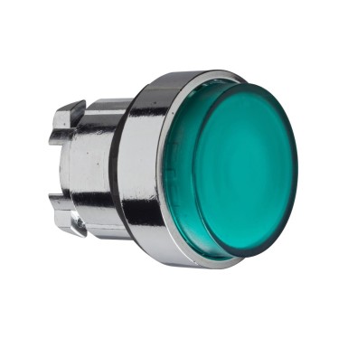 ZB4BW133 - Head for illuminated push button, Harmony XB4, metal, green projecting, 22mm, universal LED, spring return, plain lens - Schneider Electric - Head for illuminated push button, Harmony XB4, metal, green projecting, 22mm, universal LED, spring return, plain lens - Schneider Electric - 0