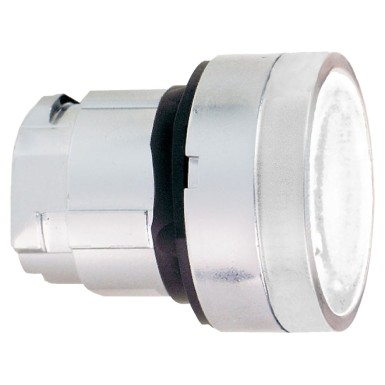 ZB4BW313S - Head for illuminated push button, Harmony XB4, metal, white flush, 22mm, universal LED, spring return, grooved lens - Schneider Electric - Head for illuminated push button, Harmony XB4, metal, white flush, 22mm, universal LED, spring return, grooved lens - Schneider Electric - 0