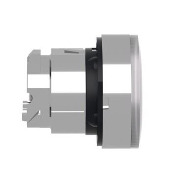 ZB4BW313S - Head for illuminated push button, Harmony XB4, metal, white flush, 22mm, universal LED, spring return, grooved lens - Schneider Electric - Head for illuminated push button, Harmony XB4, metal, white flush, 22mm, universal LED, spring return, grooved lens - Schneider Electric - 2