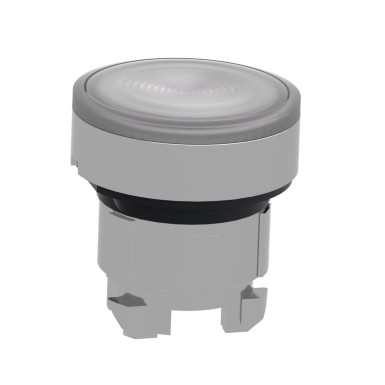 ZB4BW313S - Head for illuminated push button, Harmony XB4, metal, white flush, 22mm, universal LED, spring return, grooved lens - Schneider Electric - Head for illuminated push button, Harmony XB4, metal, white flush, 22mm, universal LED, spring return, grooved lens - Schneider Electric - 5