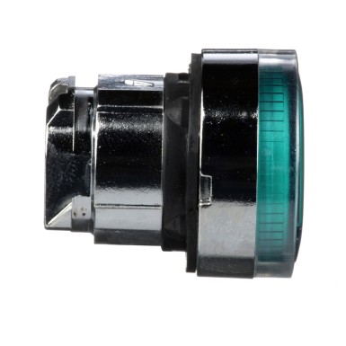 ZB4BW33 - Illuminated push button head, Harmony XB4, metal, flush, green, 22mm, spring return, plain lens for BA9s bulb - Schneider Electric - Illuminated push button head, Harmony XB4, metal, flush, green, 22mm, spring return, plain lens for BA9s bulb - Schneider Electric - 3