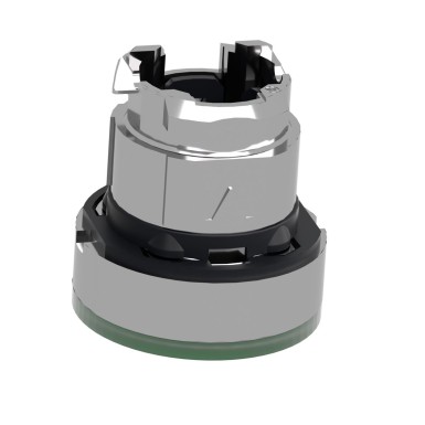 ZB4BW333S - Head for illuminated push button, Harmony XB4, metal, green flush, 22mm, universal LED, spring return, grooved lens - Schneider Electric - Head for illuminated push button, Harmony XB4, metal, green flush, 22mm, universal LED, spring return, grooved lens - Schneider Electric - 1